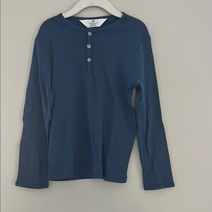 H&M Kids Blue Long Sleeve Henley Tee 5T/6